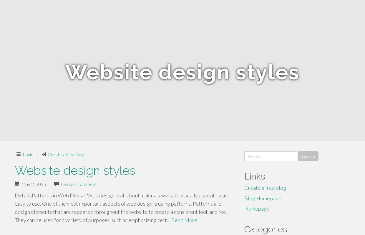 Website design styles - homepage