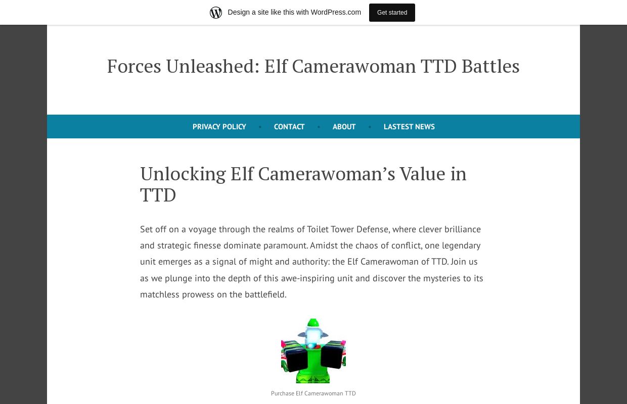 Forces Unleashed: Elf Camerawoman TTD Battles
