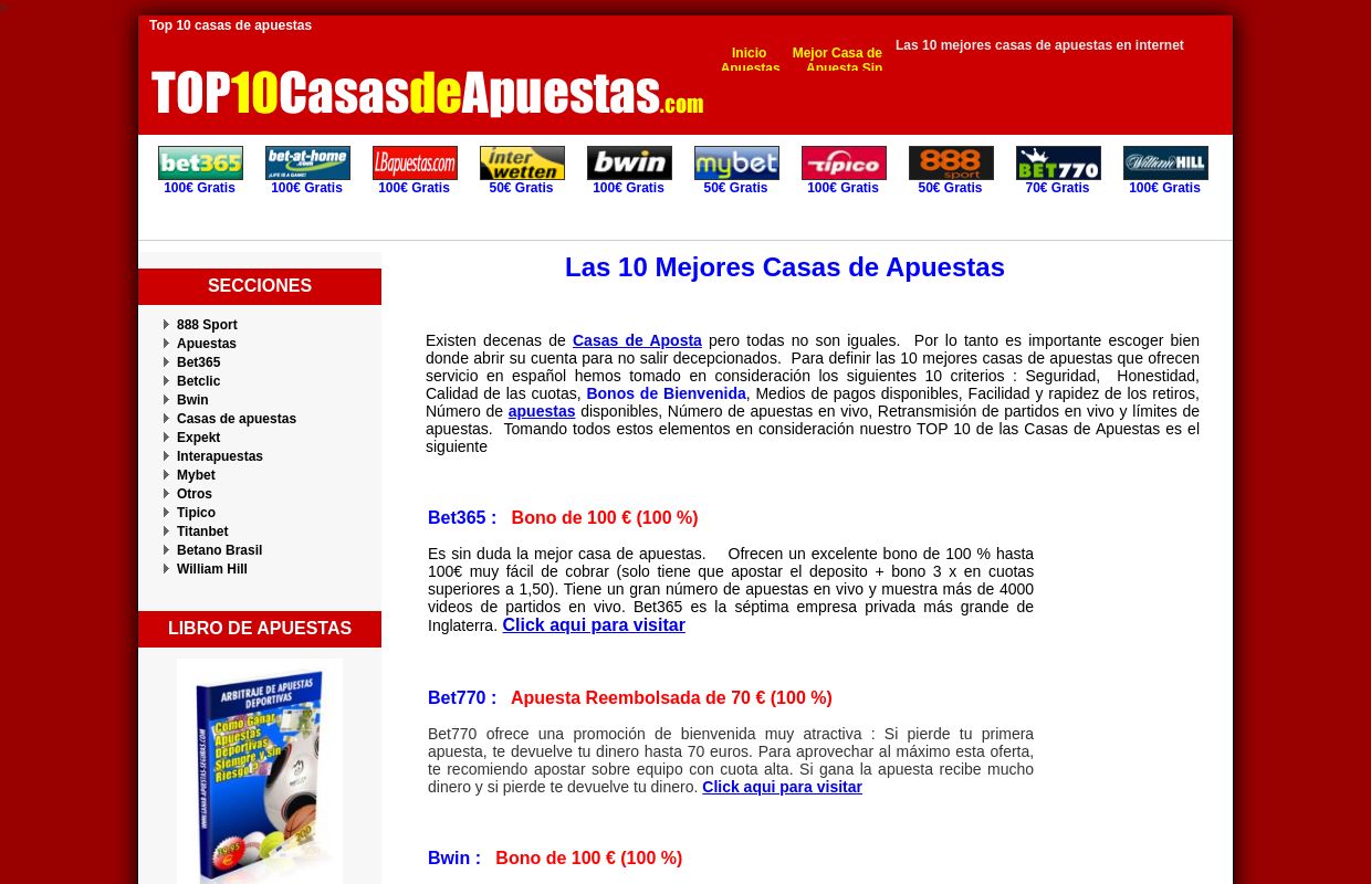 Top 10 casas de apuestas