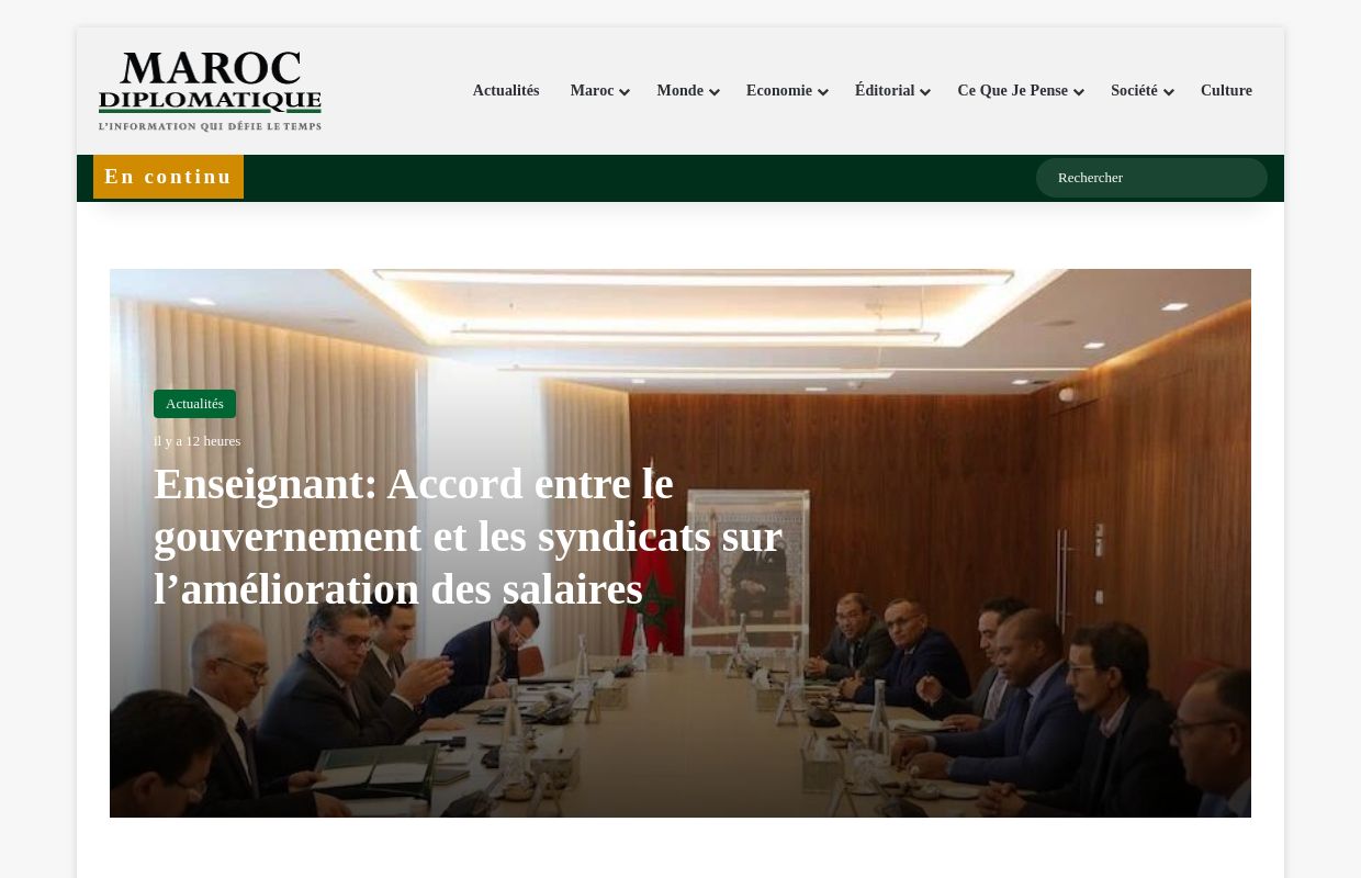 MAROC DIPLOMATIQUE | Site d'information dédié au décryptage de l’actu