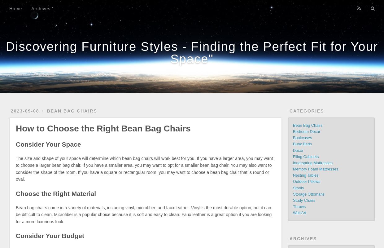 Discovering Furniture Styles - Finding the Perfect Fit for Your Space"