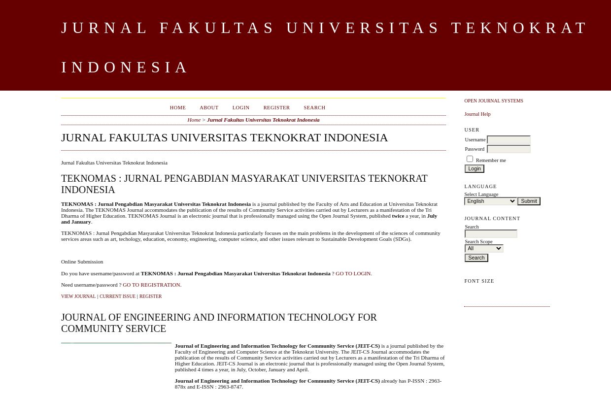 Jurnal Fakultas Universitas Teknokrat Indonesia