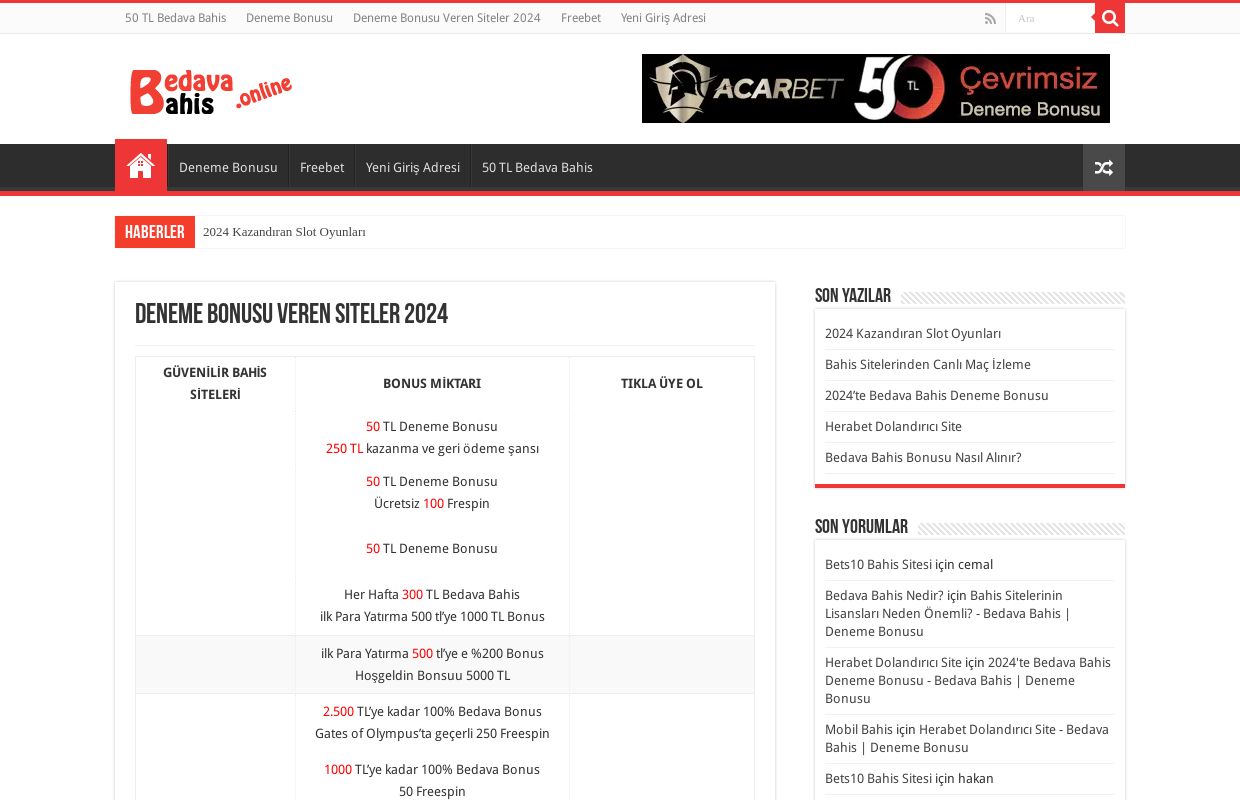 Deneme Bonusu Veren Siteler 2024 - Bedava Bahis | Deneme Bonusu