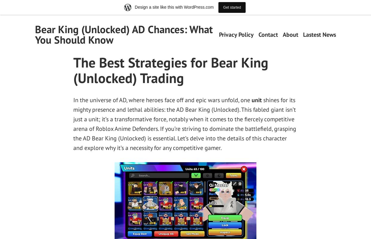 Bear King (Unlocked) AD Chances: What You Should Know