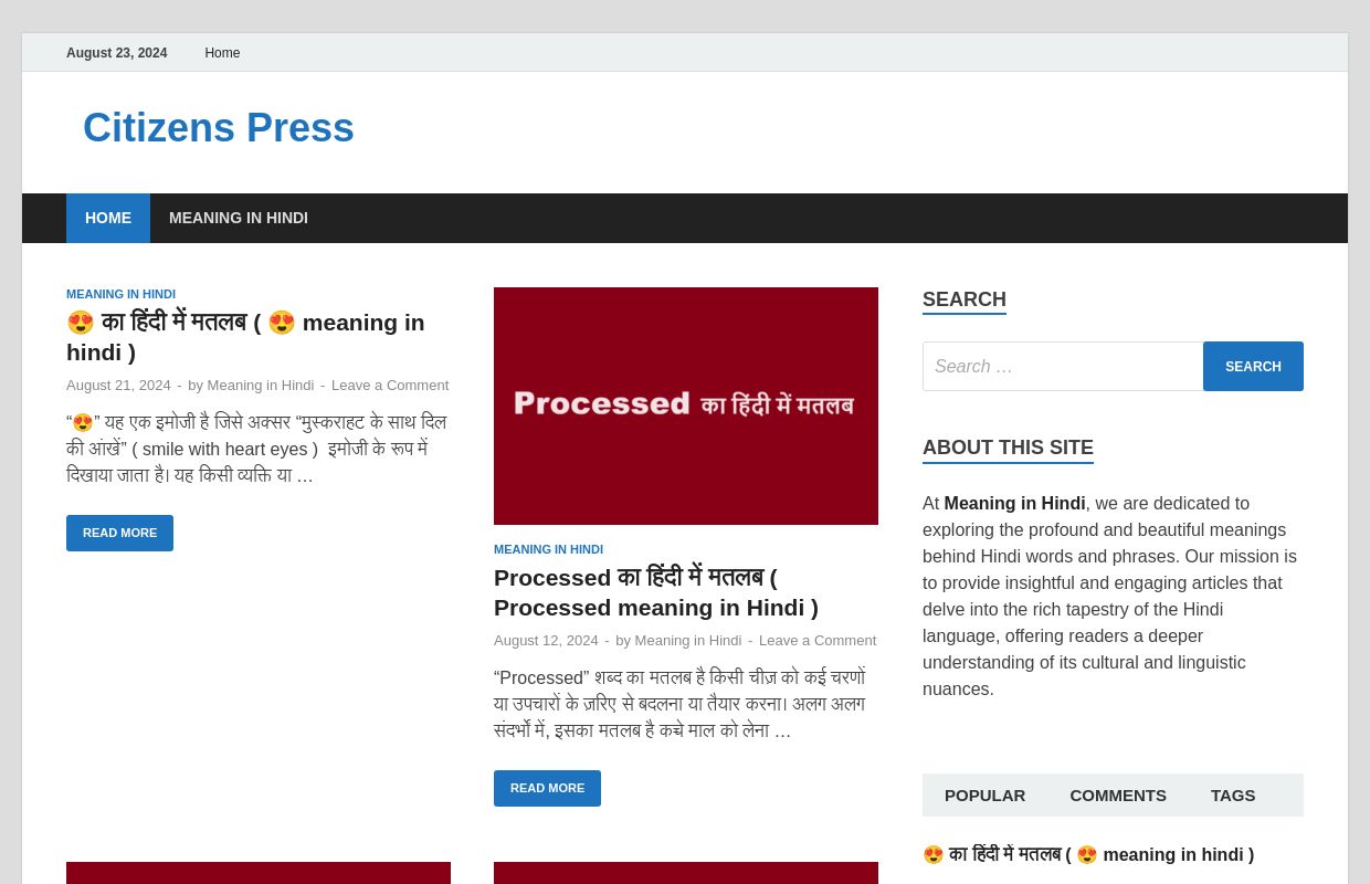 Explore the Depth of Meanings in Hindi | Citizens Press
