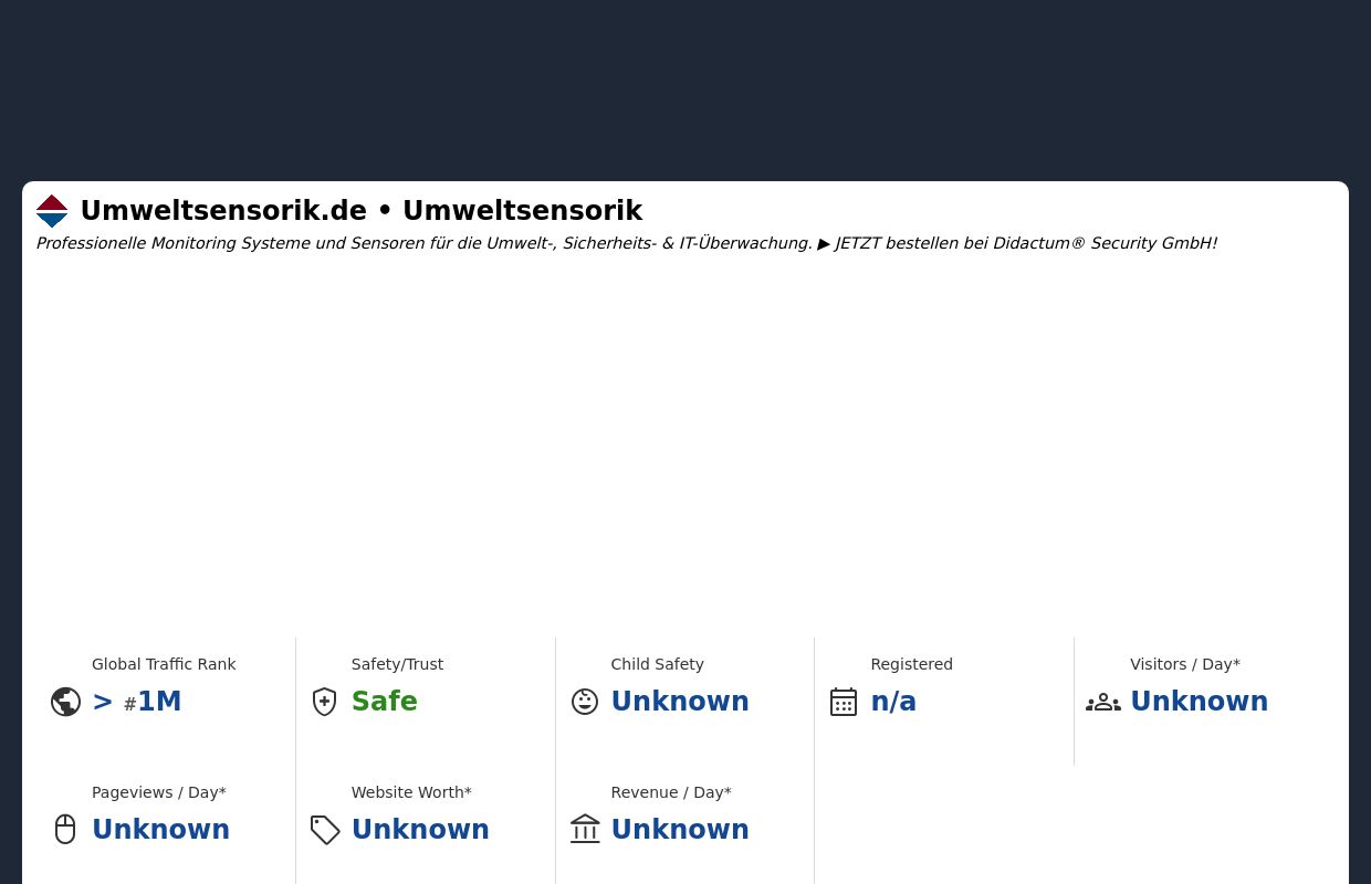 Umweltsensorik.de - Umwelt-, Sicherheits- & IT-Überwachung | Didactum® Security GmbH