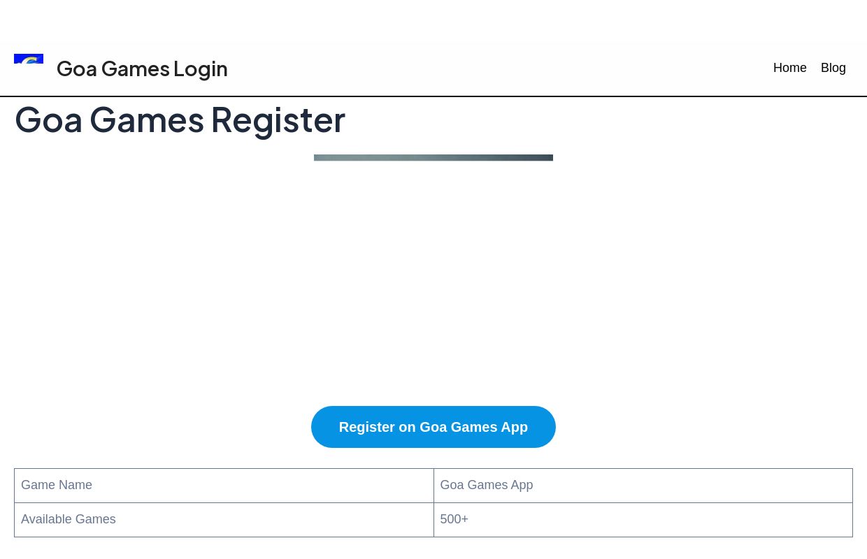 Goa Games Login