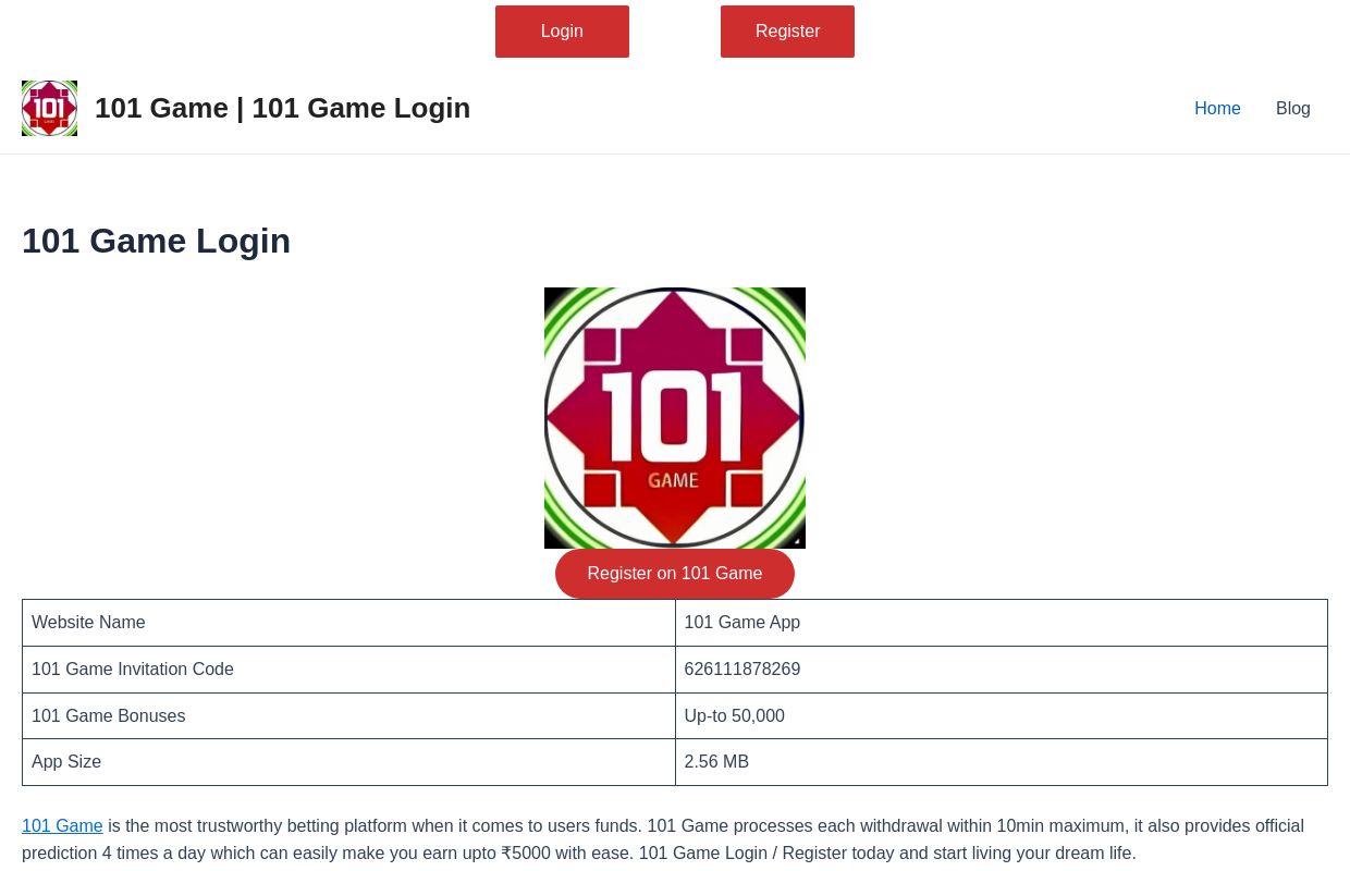 101 Game | 101 Game Login