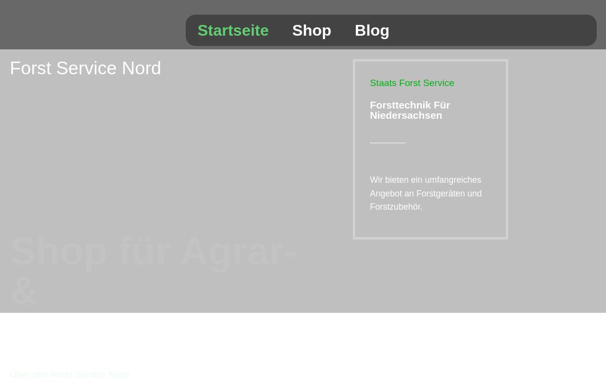 Forst Service Nord der führende Forst- und Agrartechnik Shop