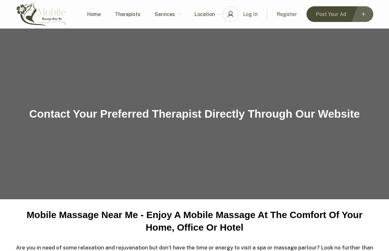 Mobile Massage Near Me | Mobile Massage London