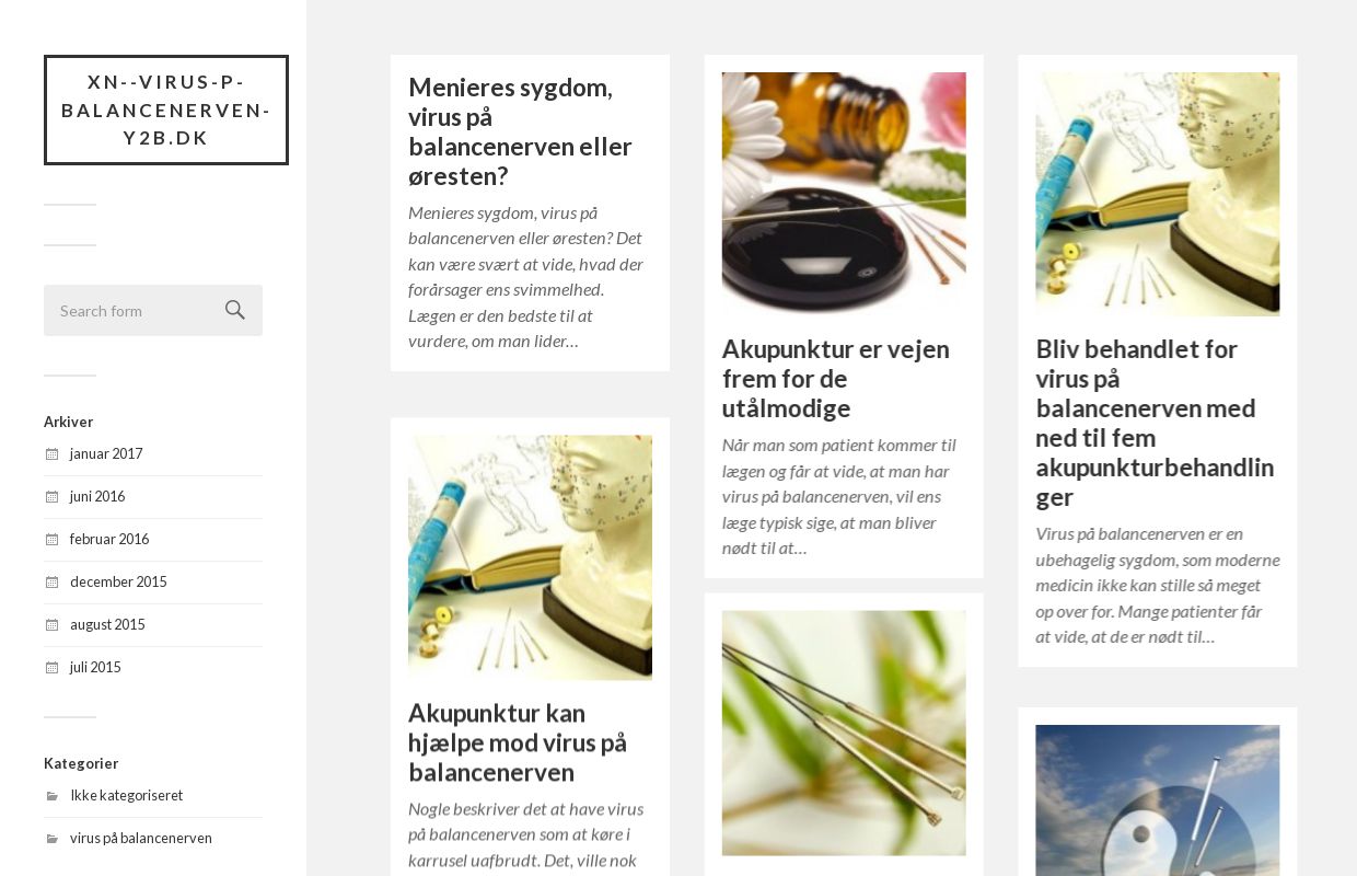 På xn--virus-p-balancenerven-y2b.dk kan du læse alt inden for akupunktur