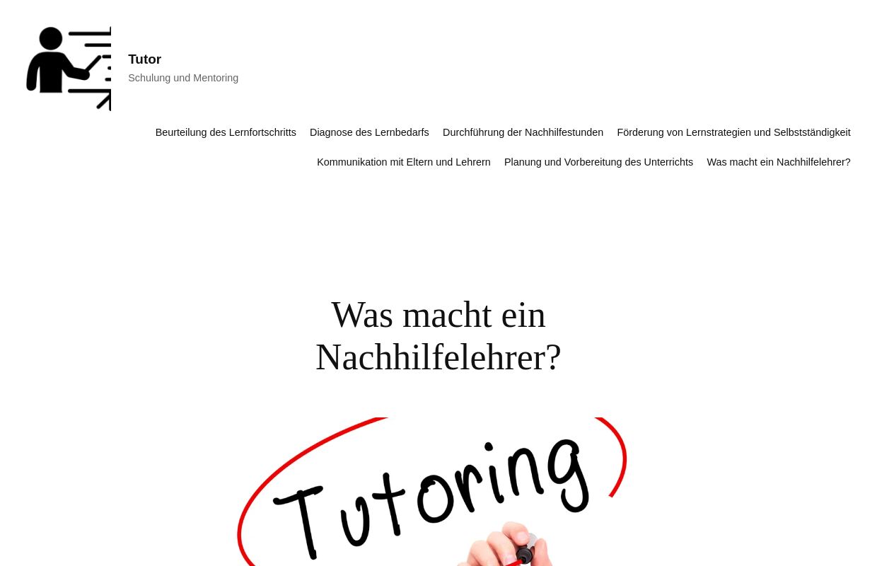 Tutor – Schulung und Mentoring