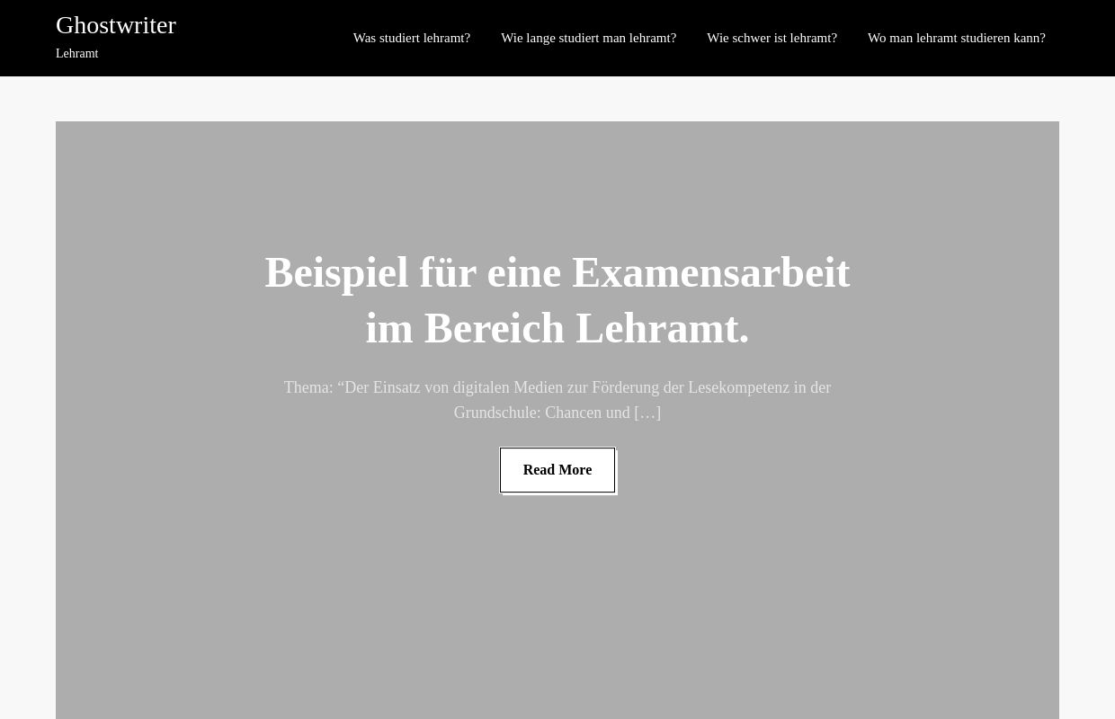 Ghostwriter – Lehramt