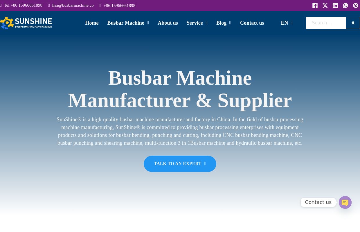 Busbar Machine Manufacturer, Busbar Processing Machine Supplier | BusbarMachine.co
