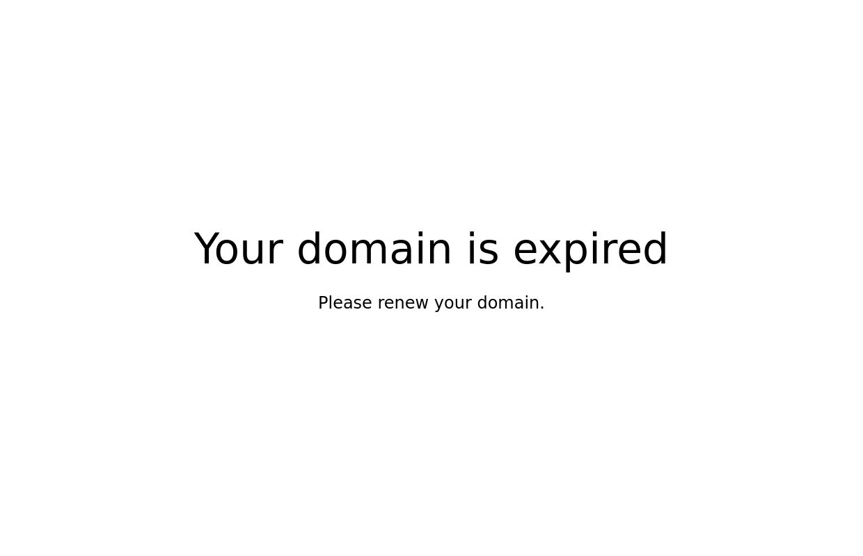 Your domain is expired