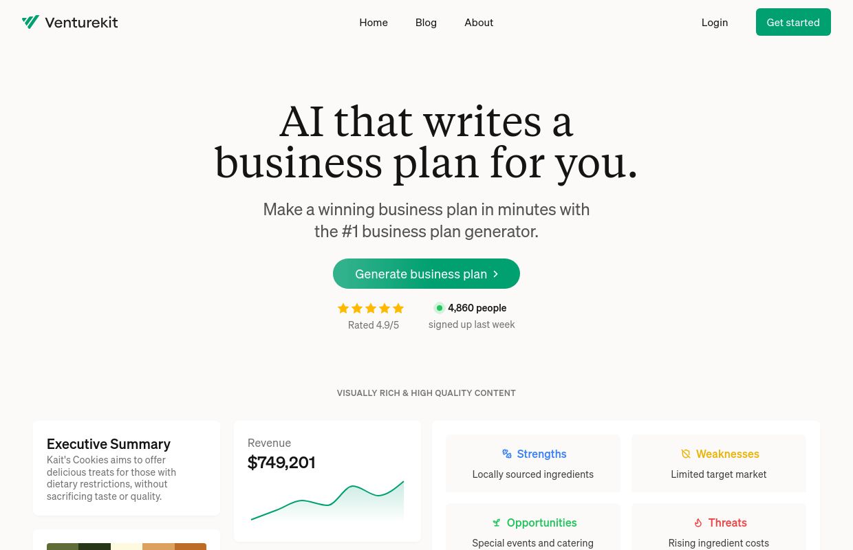 Venturekit | AI Generated Business Plans