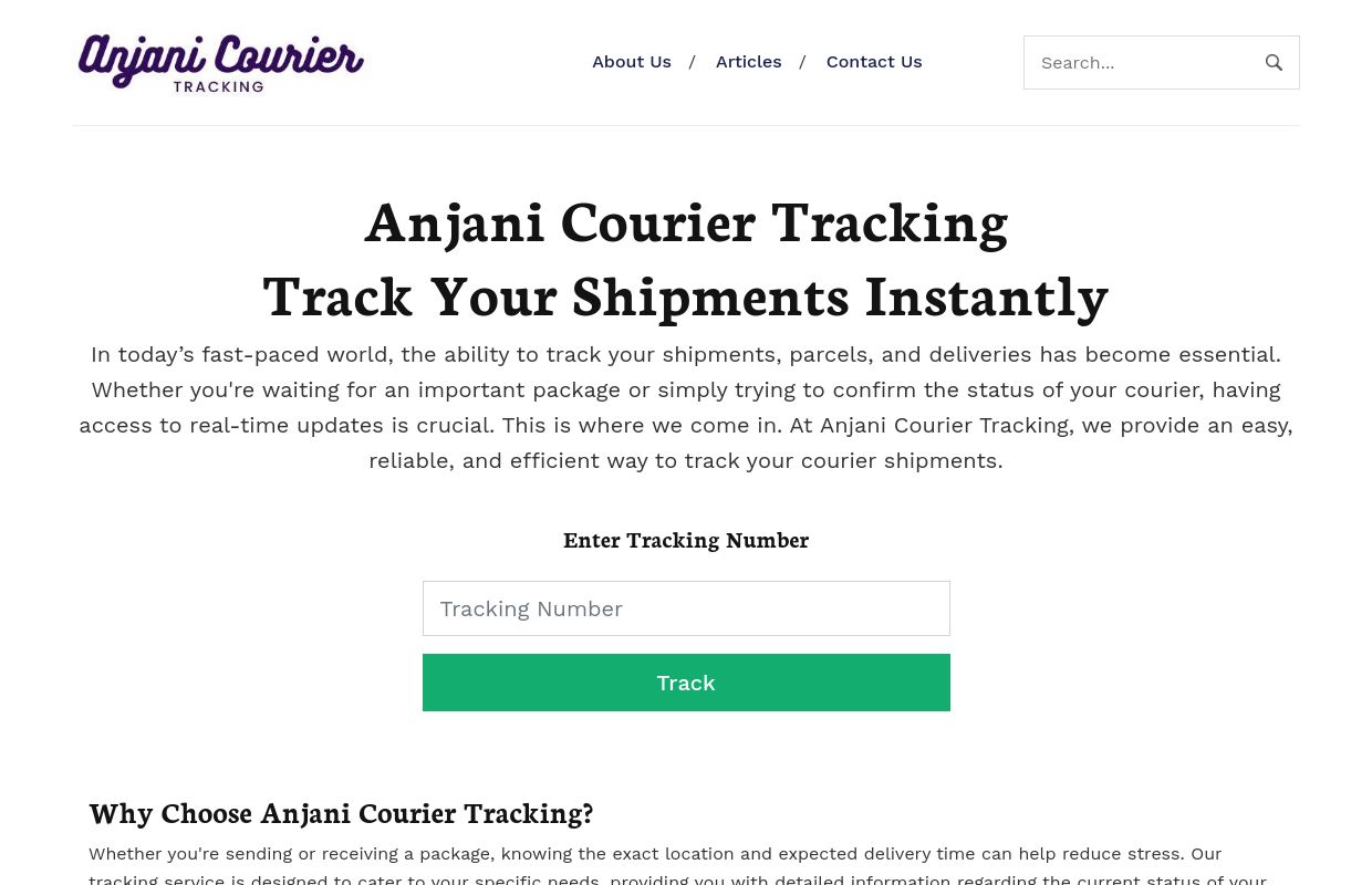 Anjani Courier Tracking | Real-Time Shipment Updates