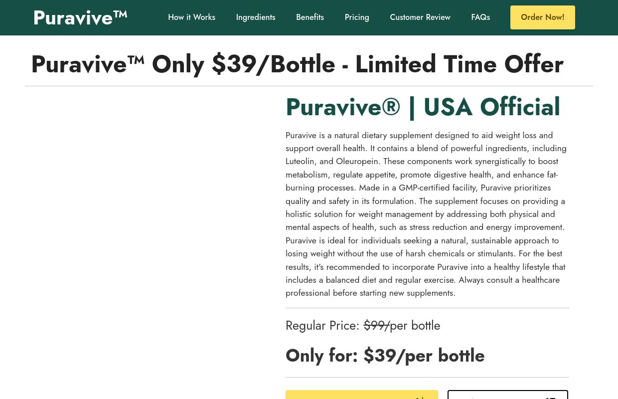 Puravive® (Official Store) | 100% All Natural