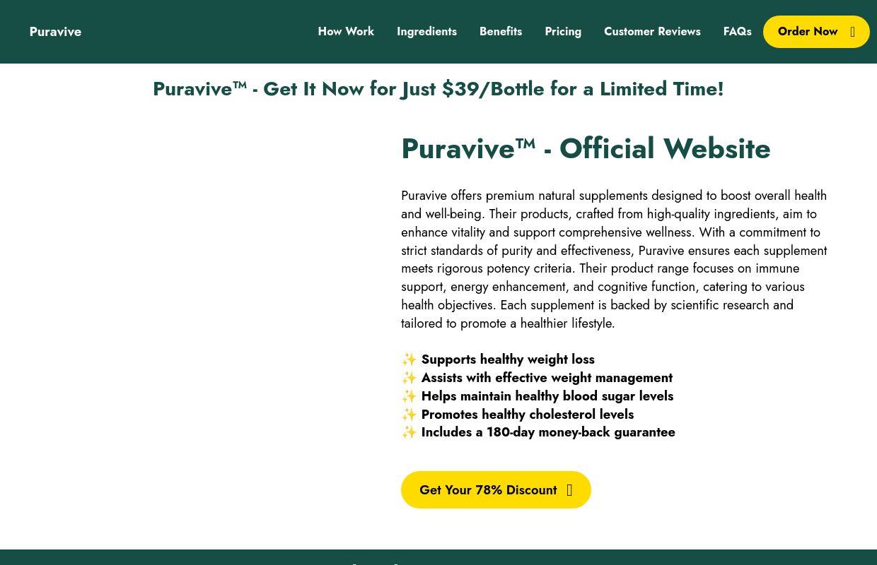 Puravive™ - Fast & Natural Weight Loss | 100% Money-Back Guarantee