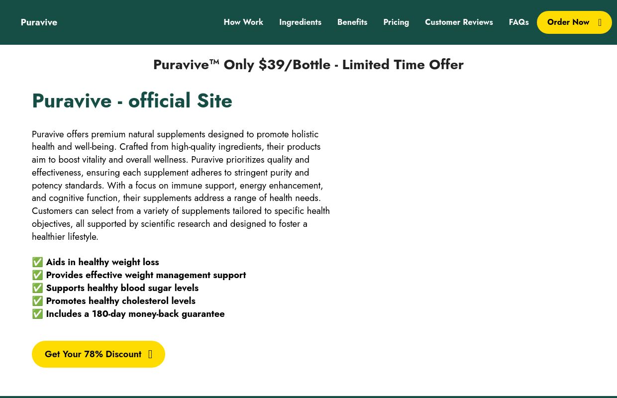 Puravive™ - Official Site | All-Natural Weight Loss | Get You Discount