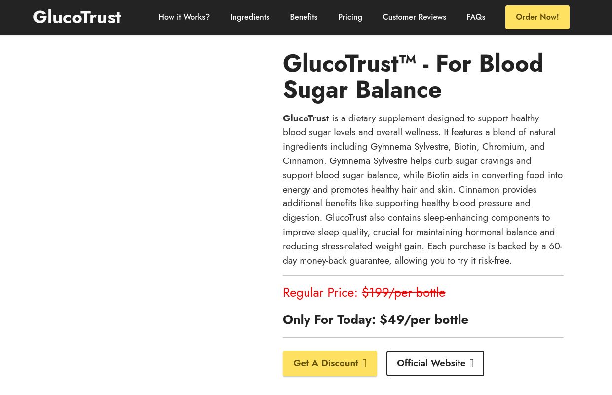 GlucoTrust™ | Natural Ingredients for Blood Sugar Balance