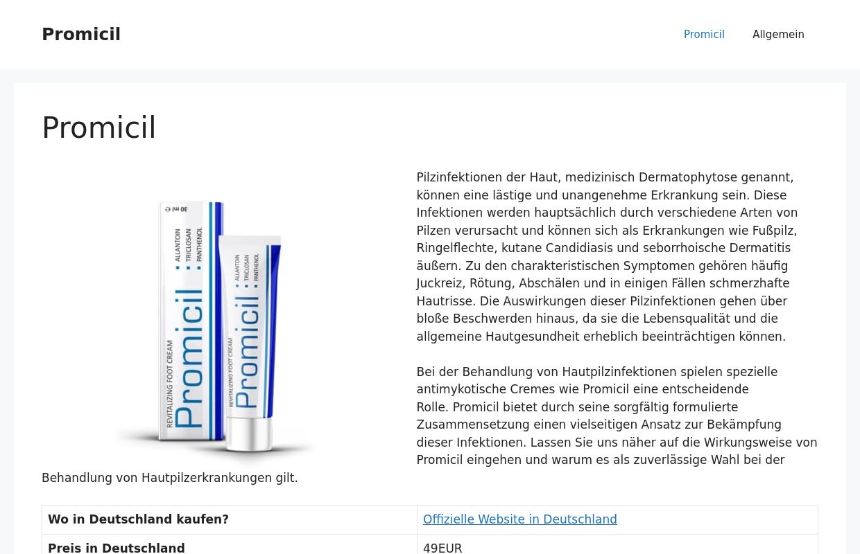 Promicil Offizielle Website - Kaufen Sie mit 50% Rabattpreis, Leistungen