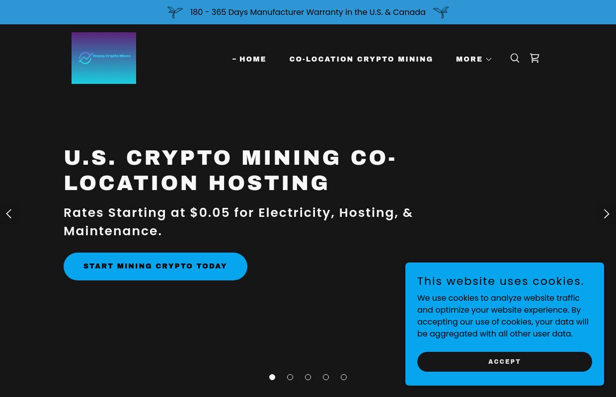 Happy Crypto Mines - U.S. ASIC Co-Location Hosting, Crypto Mining Farm Development and Consultation, Certified Bitmain Repairs Facility, ASIC Miner Distributor