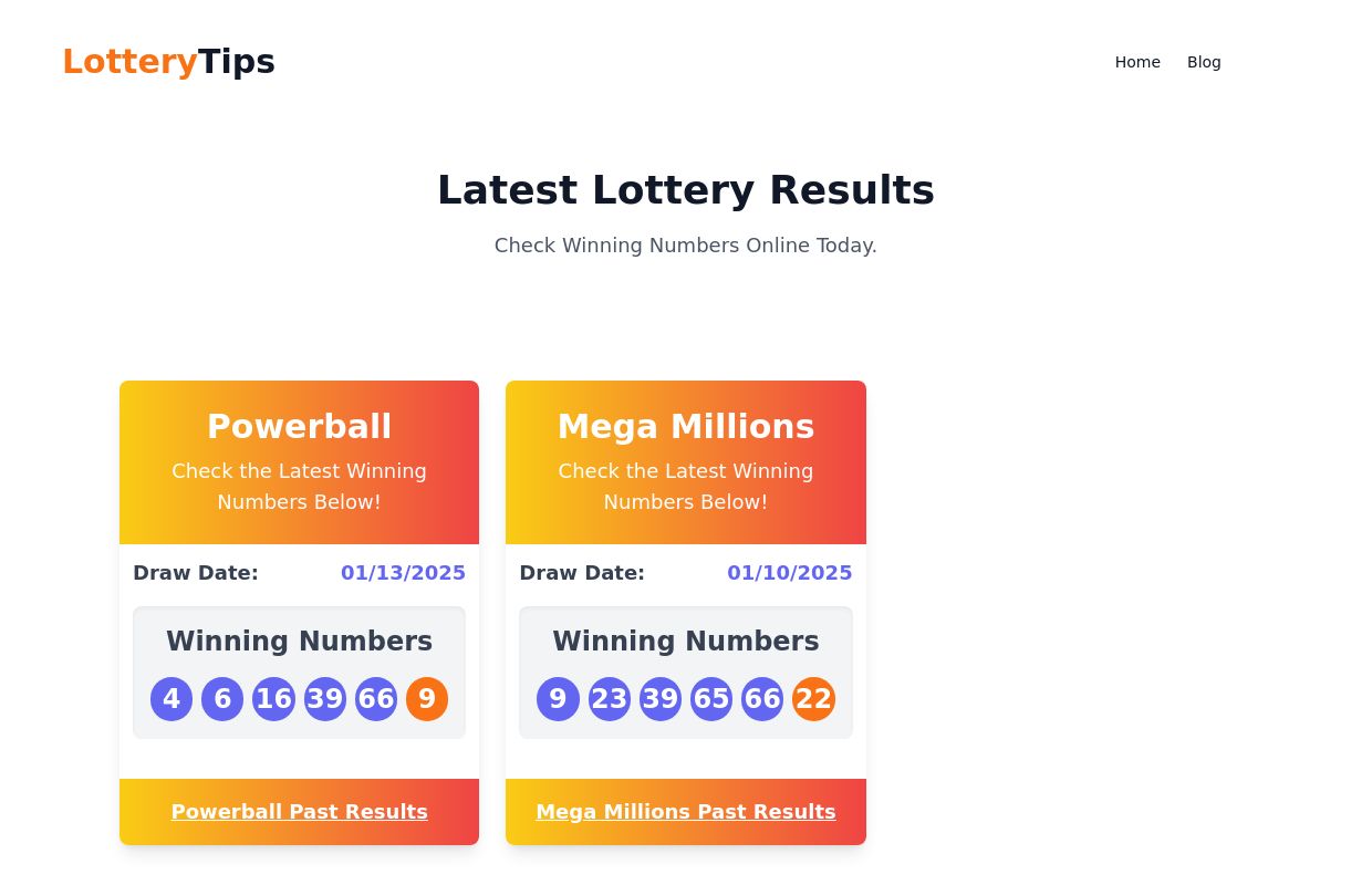 Lottery Results & Lucky Numbers – Check Winning Numbers and Predictions