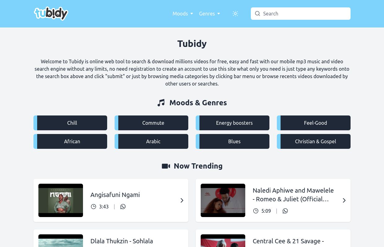 Tubidy: Tubidy Free MP3 Songs and Video MP4 Download (Easy & Less Ads)