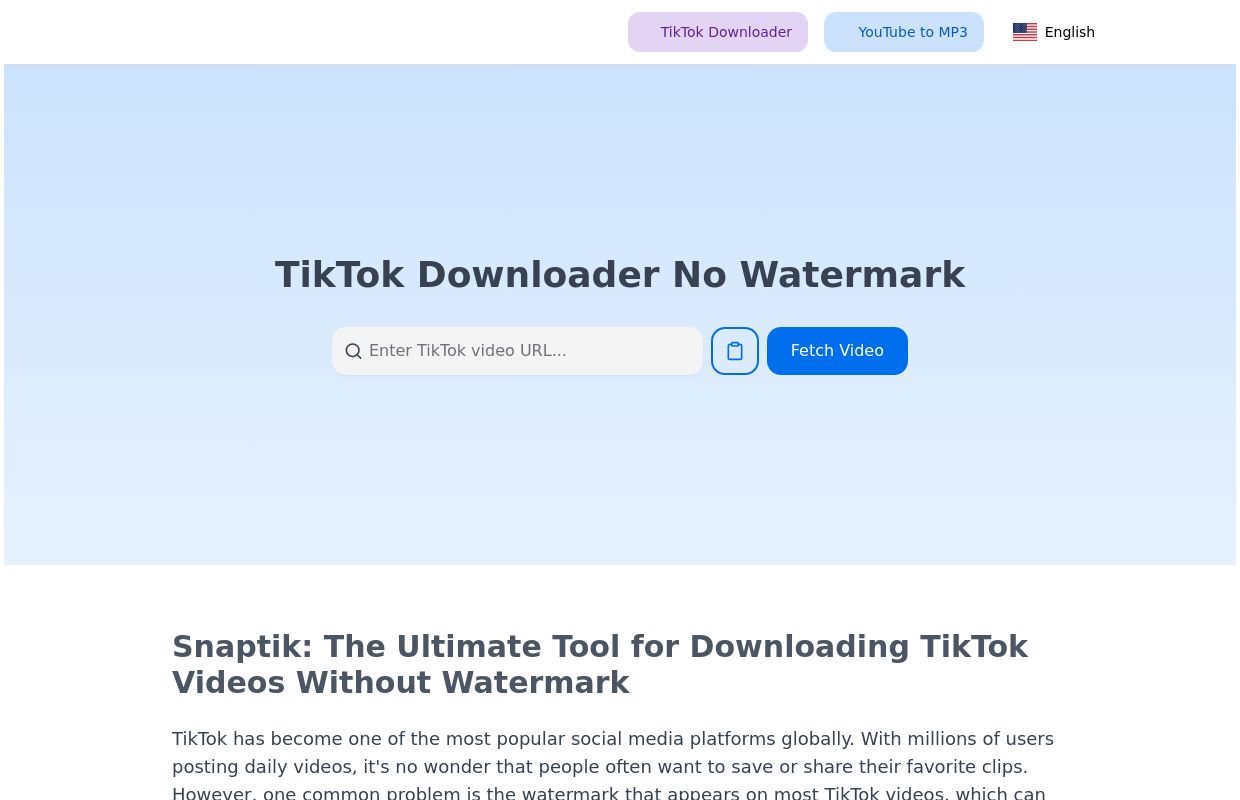 Snaptik - Best TikTok Video Downloader for Free