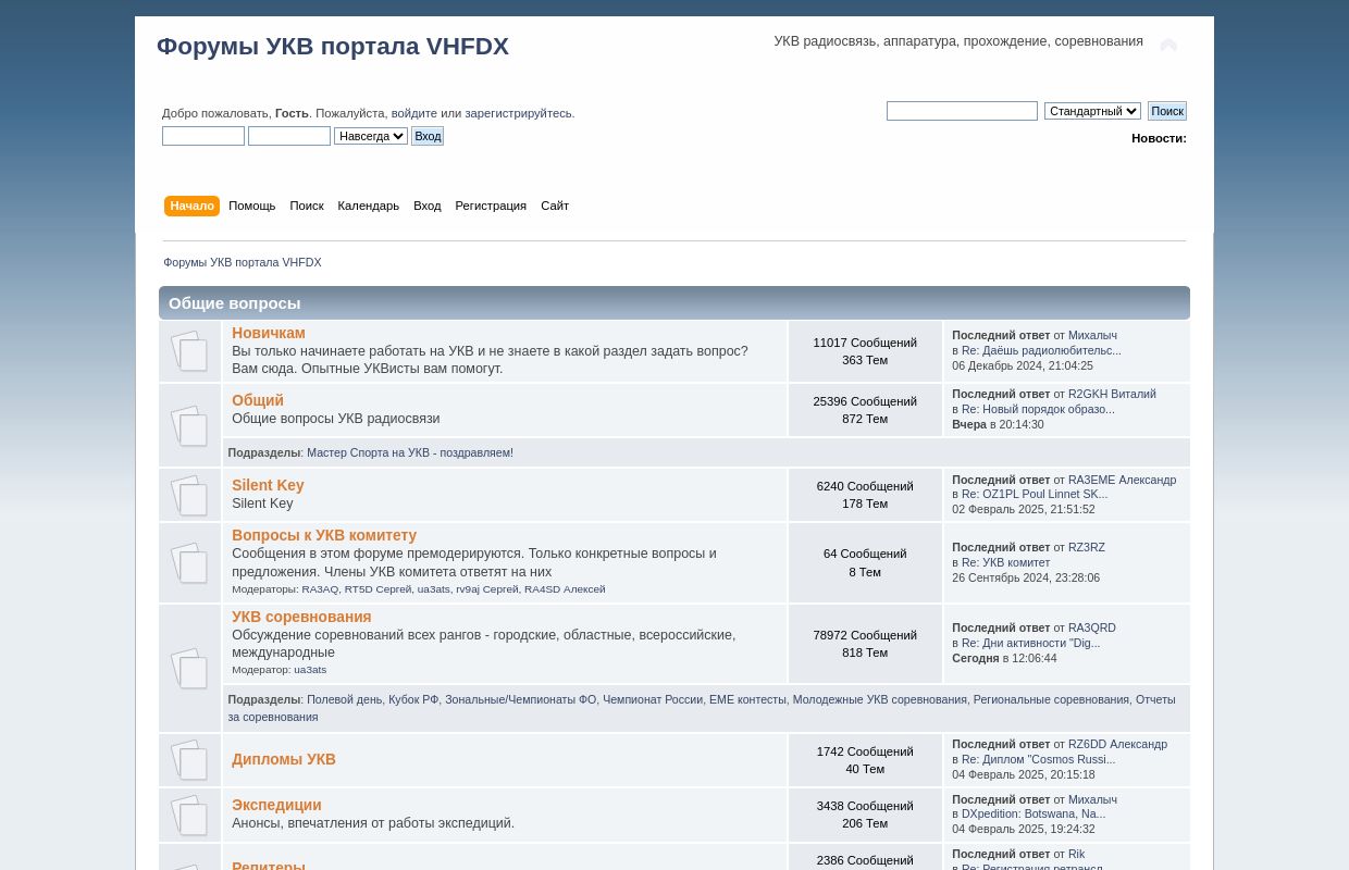 Форумы УКВ портала VHFDX - Главная страница