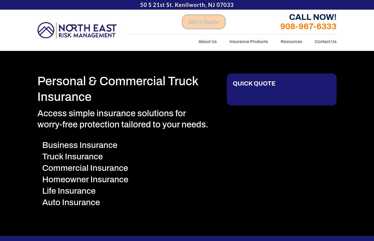 Personal & Commercial Truck Insurance | North East Risk Mgmt