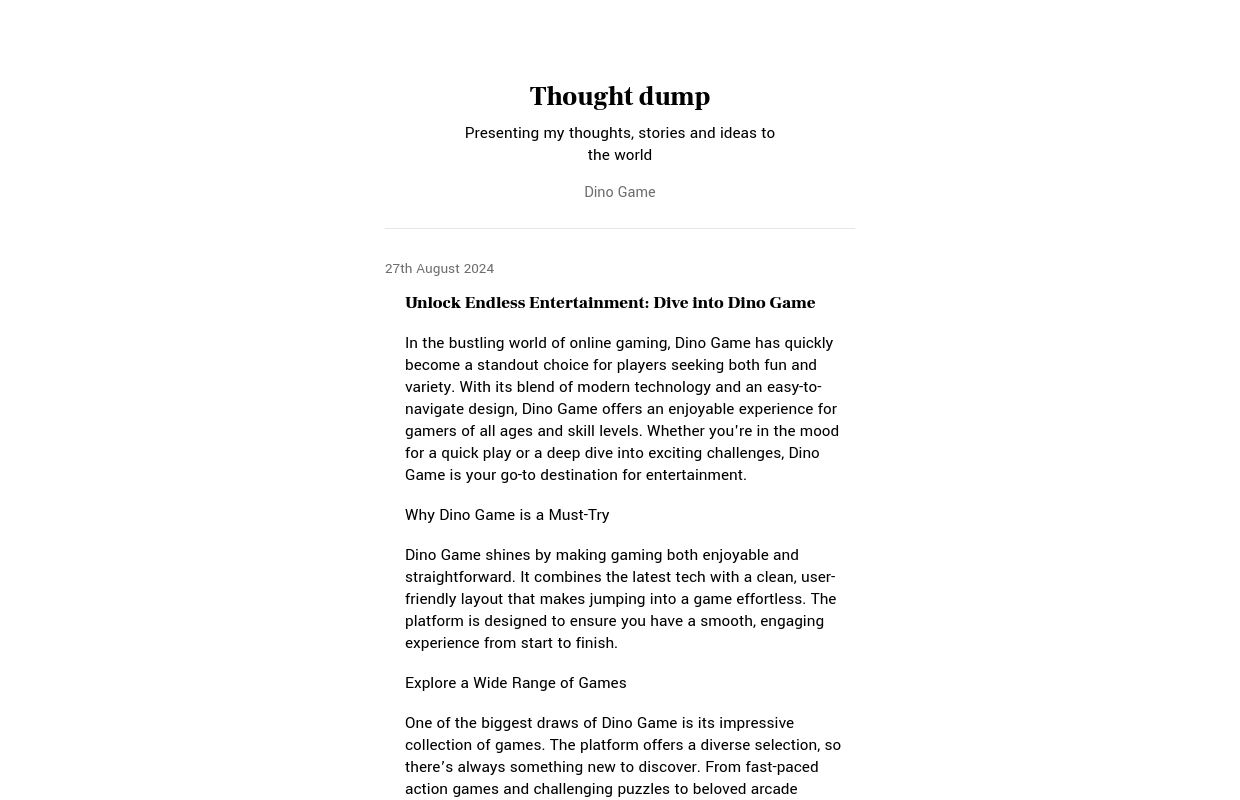Thought dump