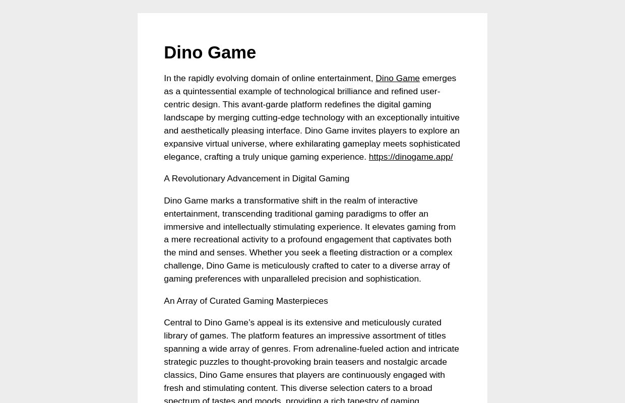 Dino Game