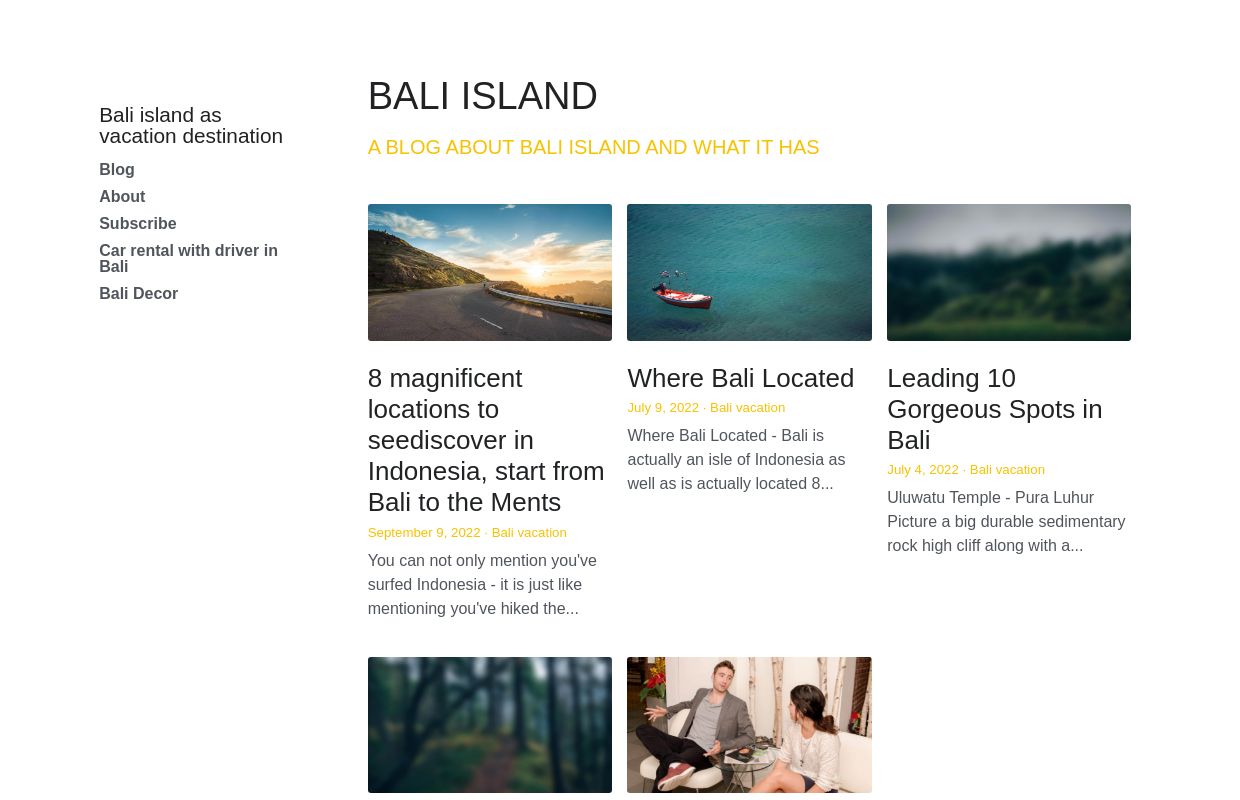 Bali Island and what it has on Strikingly