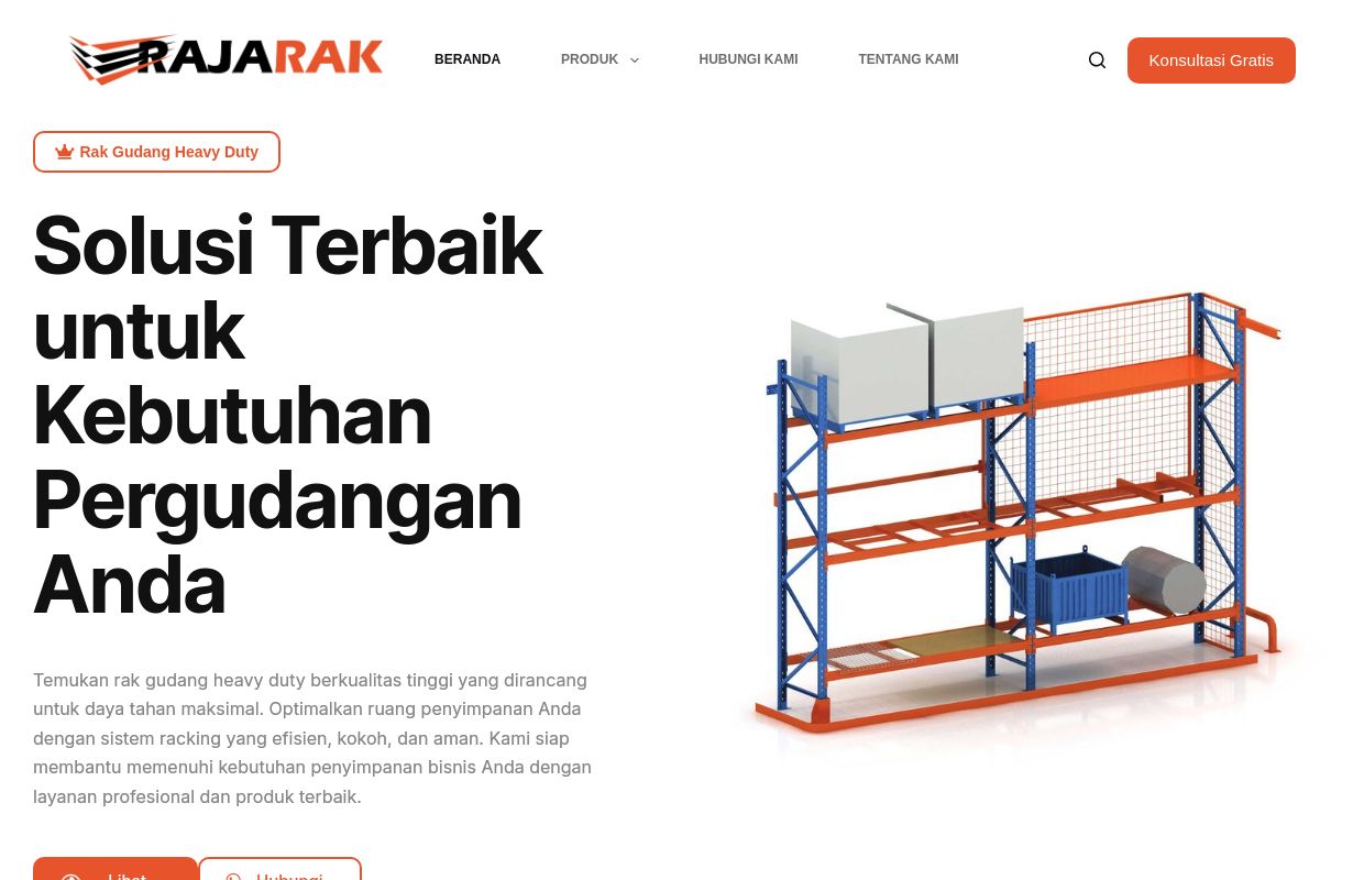 Rak Gudang Heavy Duty - Rak Pallet Besi Gudang Ukuran Besar Warehouse Pabrik Industri