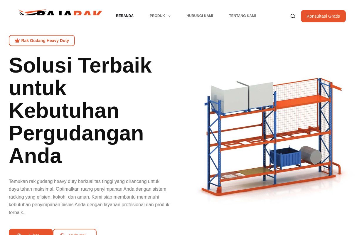 Rak Gudang Heavy Duty - Rak Pallet Besi Gudang Ukuran Besar Warehouse Pabrik Industri