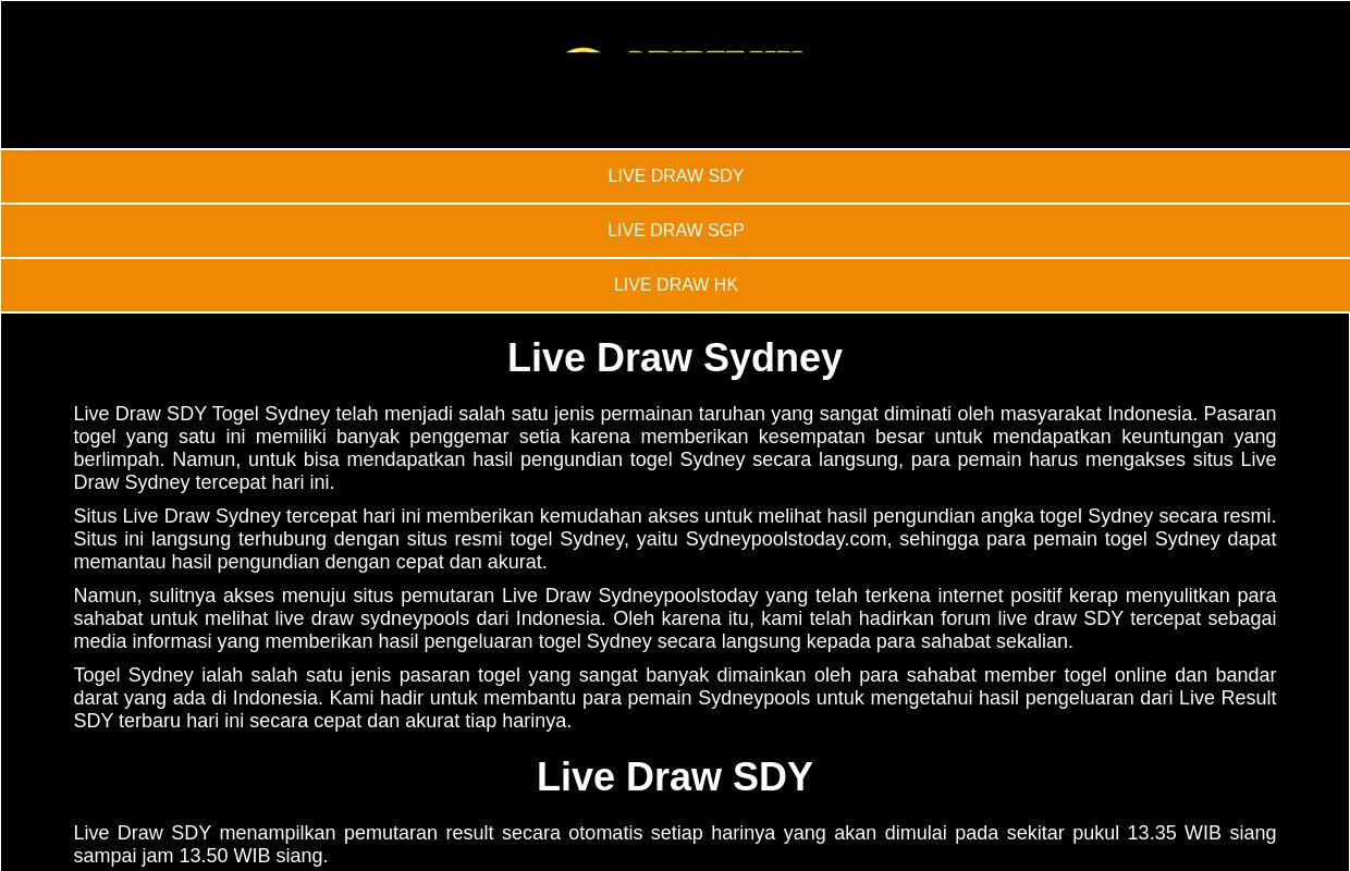 Live Draw Sydney - Live Result SDY - Live Sydney - Live Draw SDY