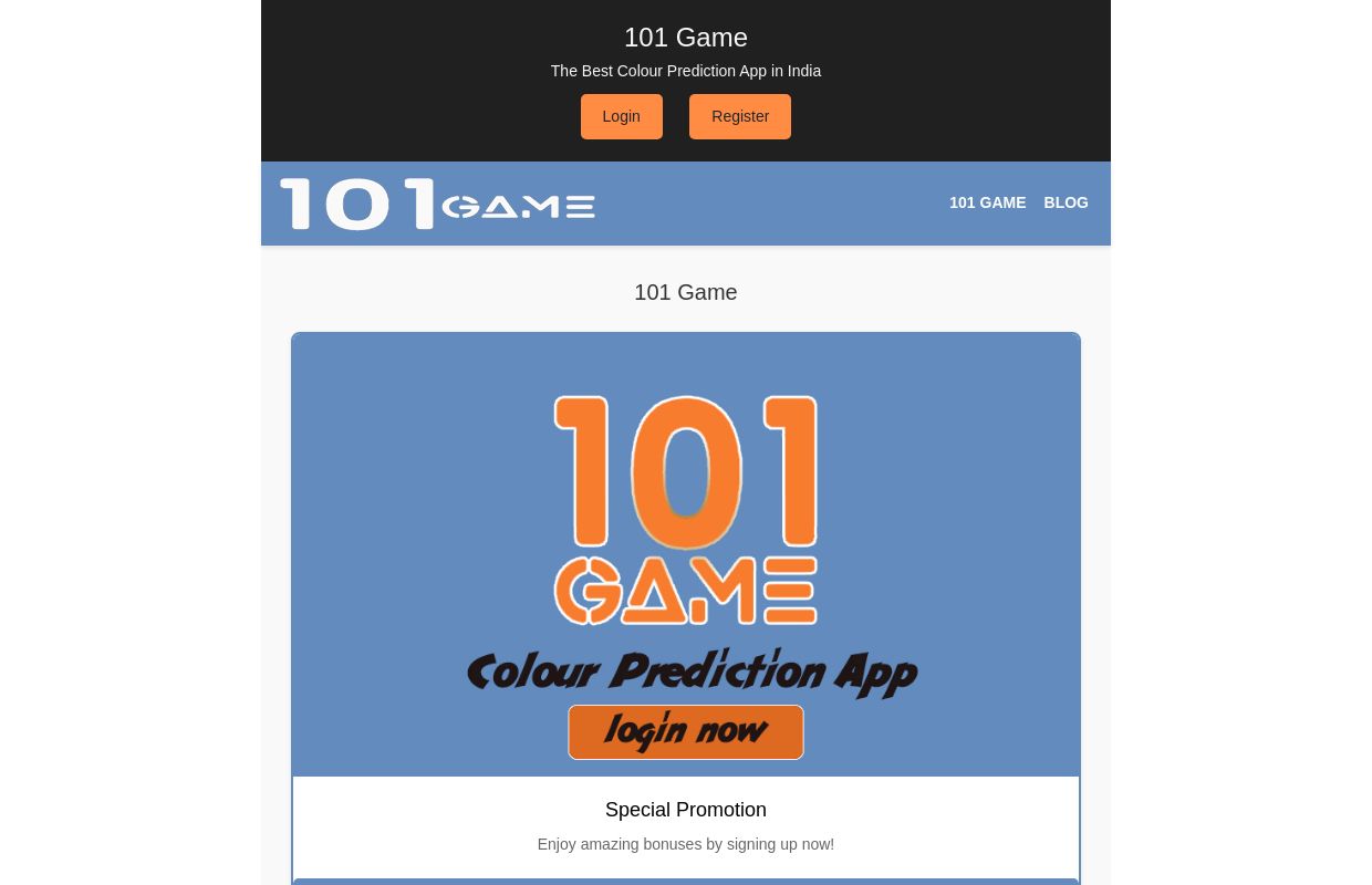 101 Game: Login The Best Colour Prediction App in India to Win Big 