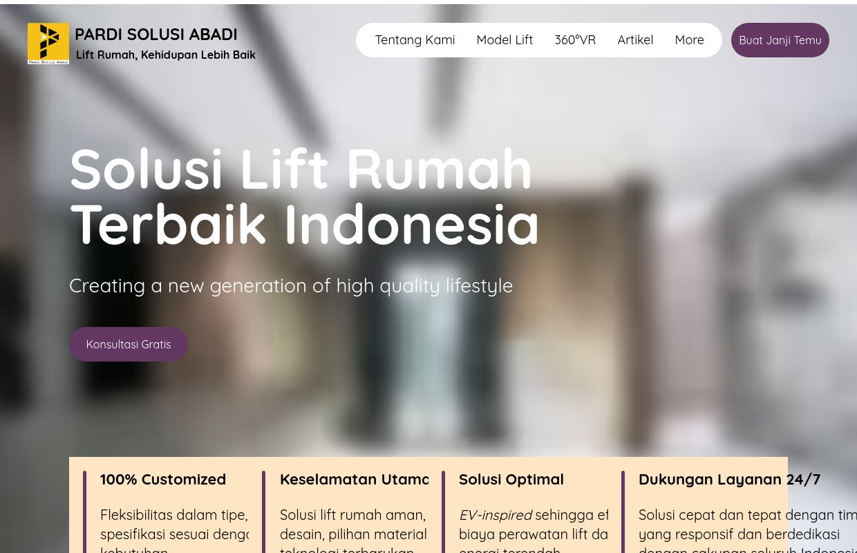 Home Lift Rumah Modern dan Hemat Energi | Pardi Solusi Abadi