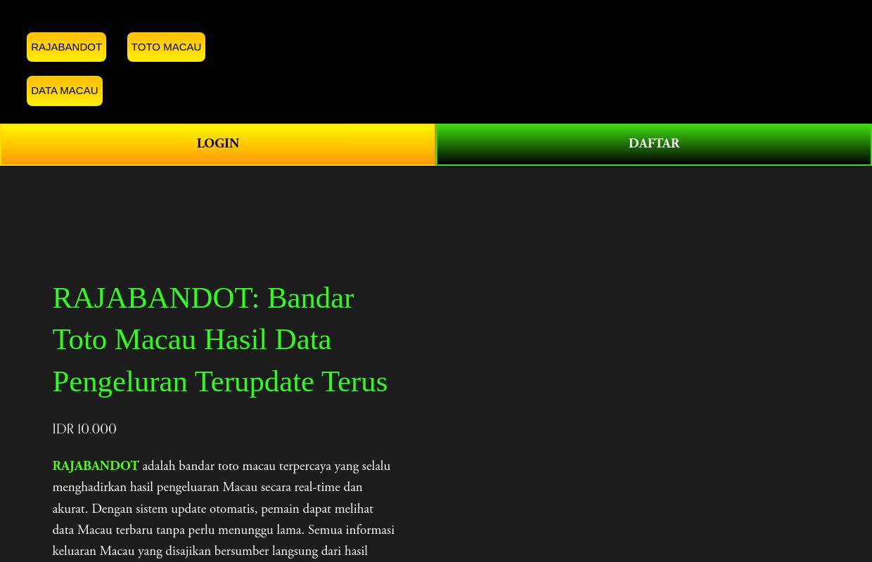 RAJABANDOT: Bandar Toto Macau Hasil Data Pengeluran Terupdate Terus