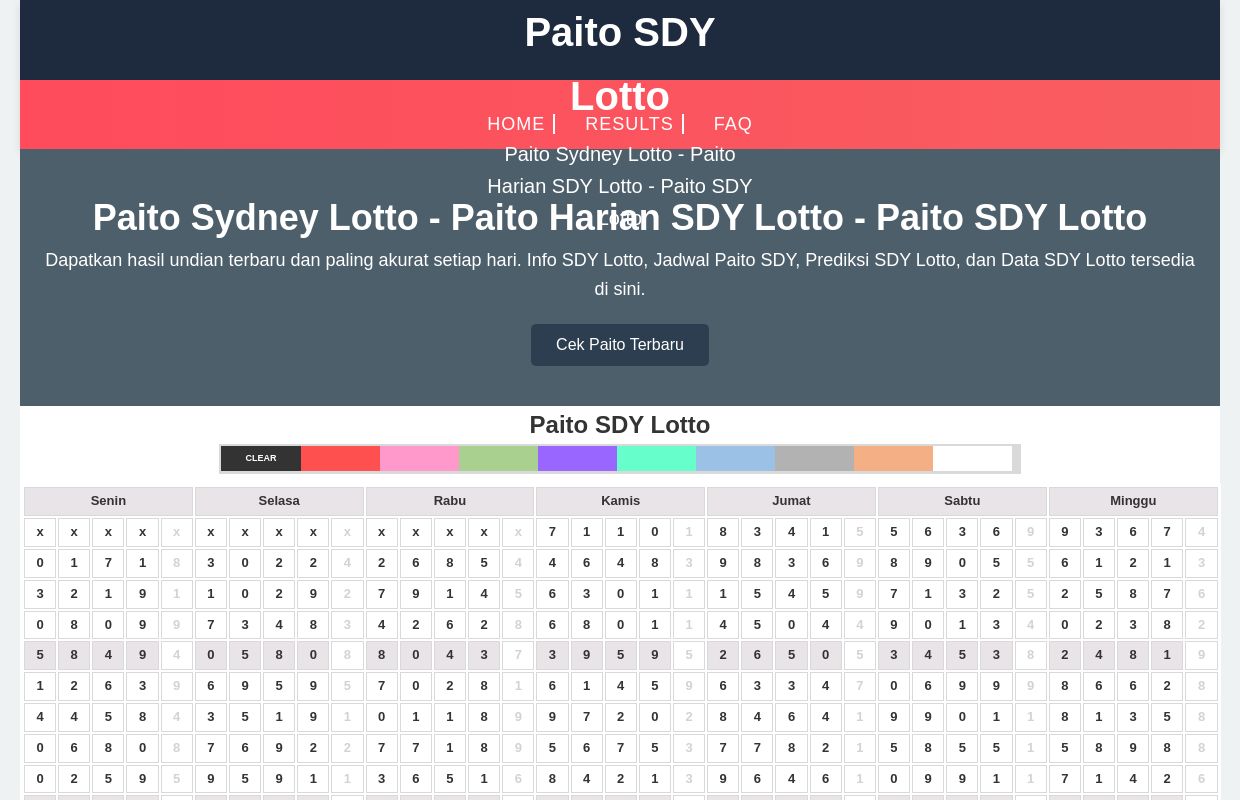 Paito Sydney Lotto - Paito Harian SDY Lotto - Paito SDY Lotto