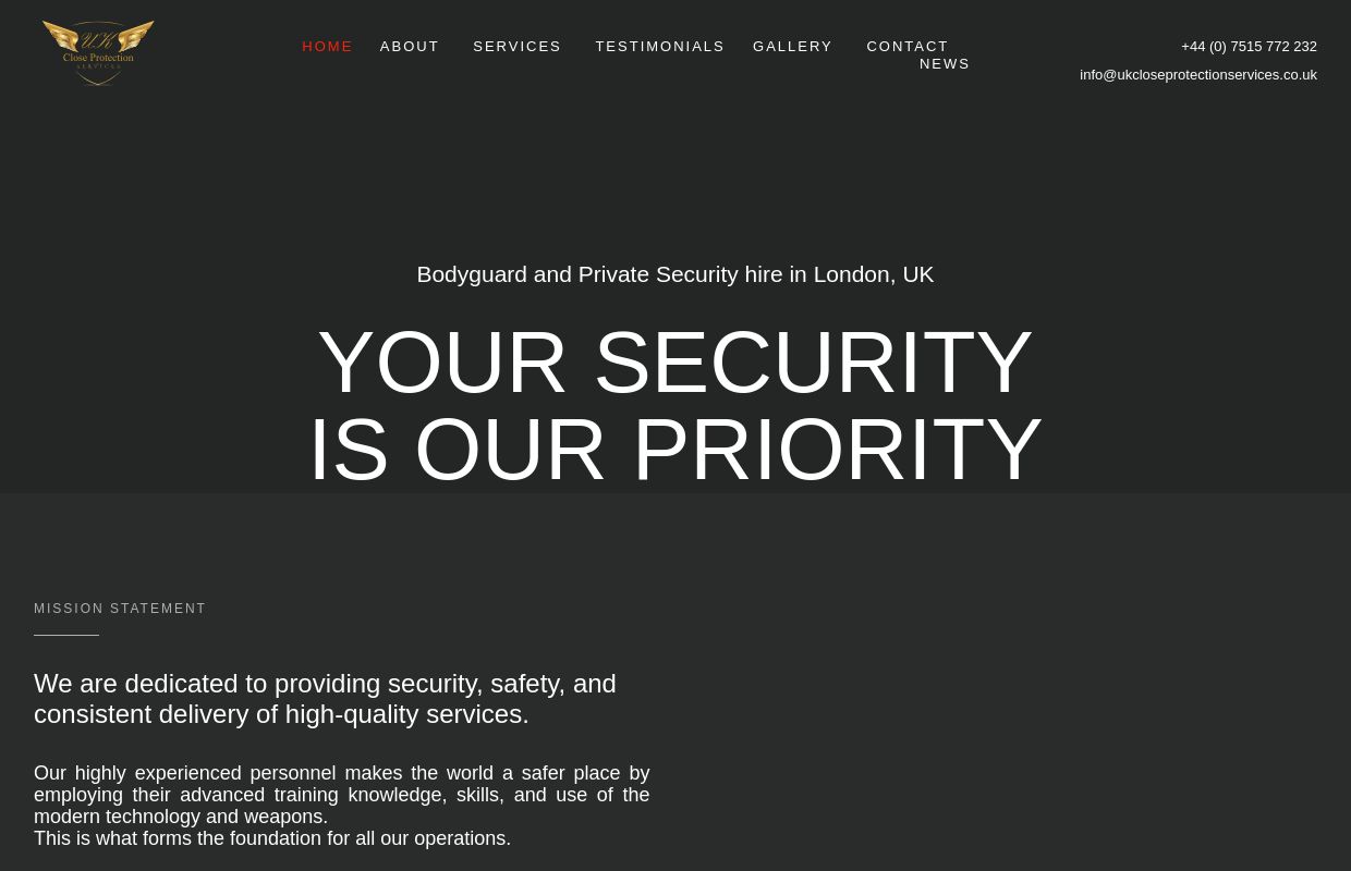 Hire bodyguards in London | close protection London | bodyguard services