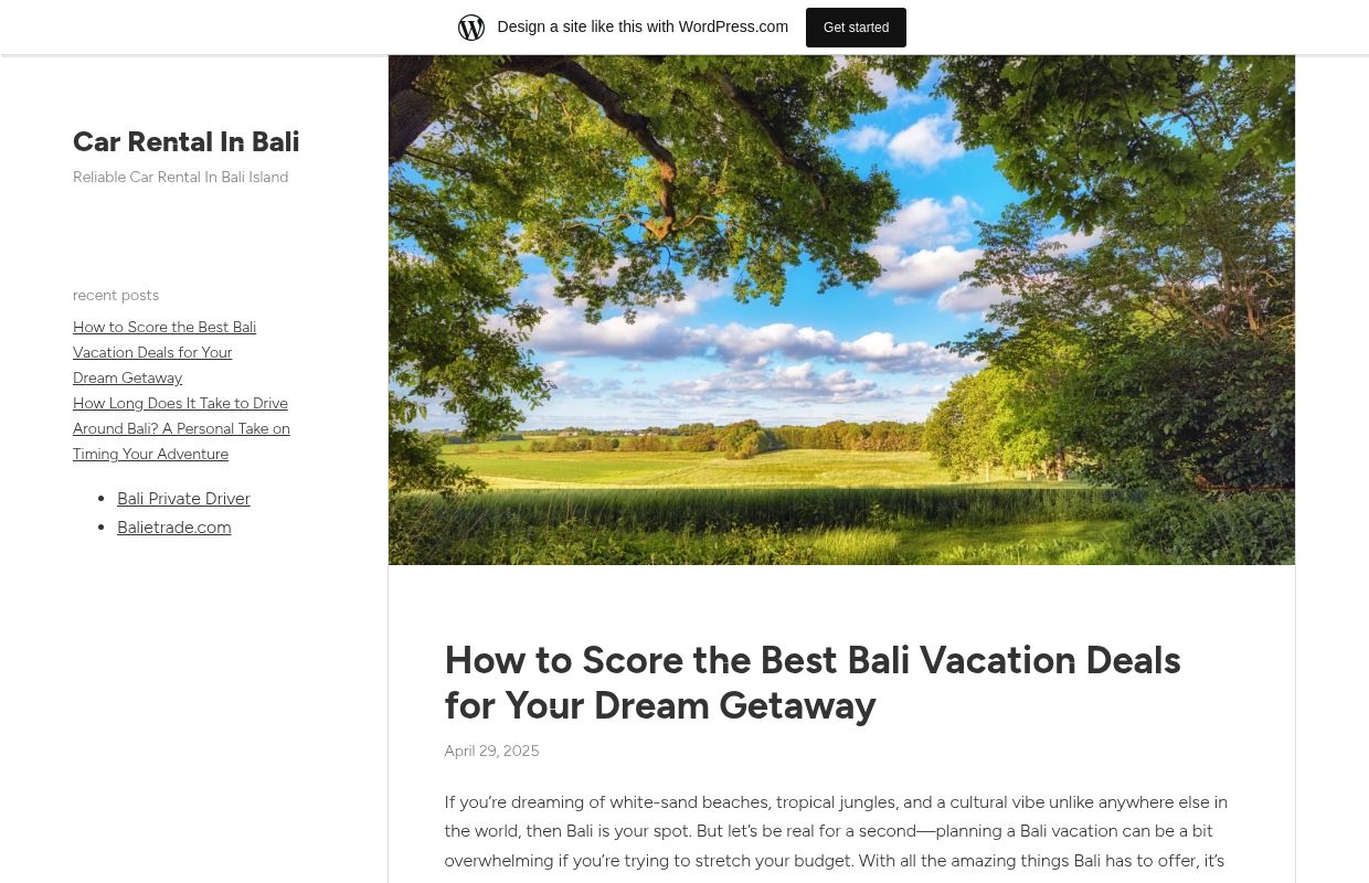 Car Rental In Bali – Reliable Car Rental In Bali Island