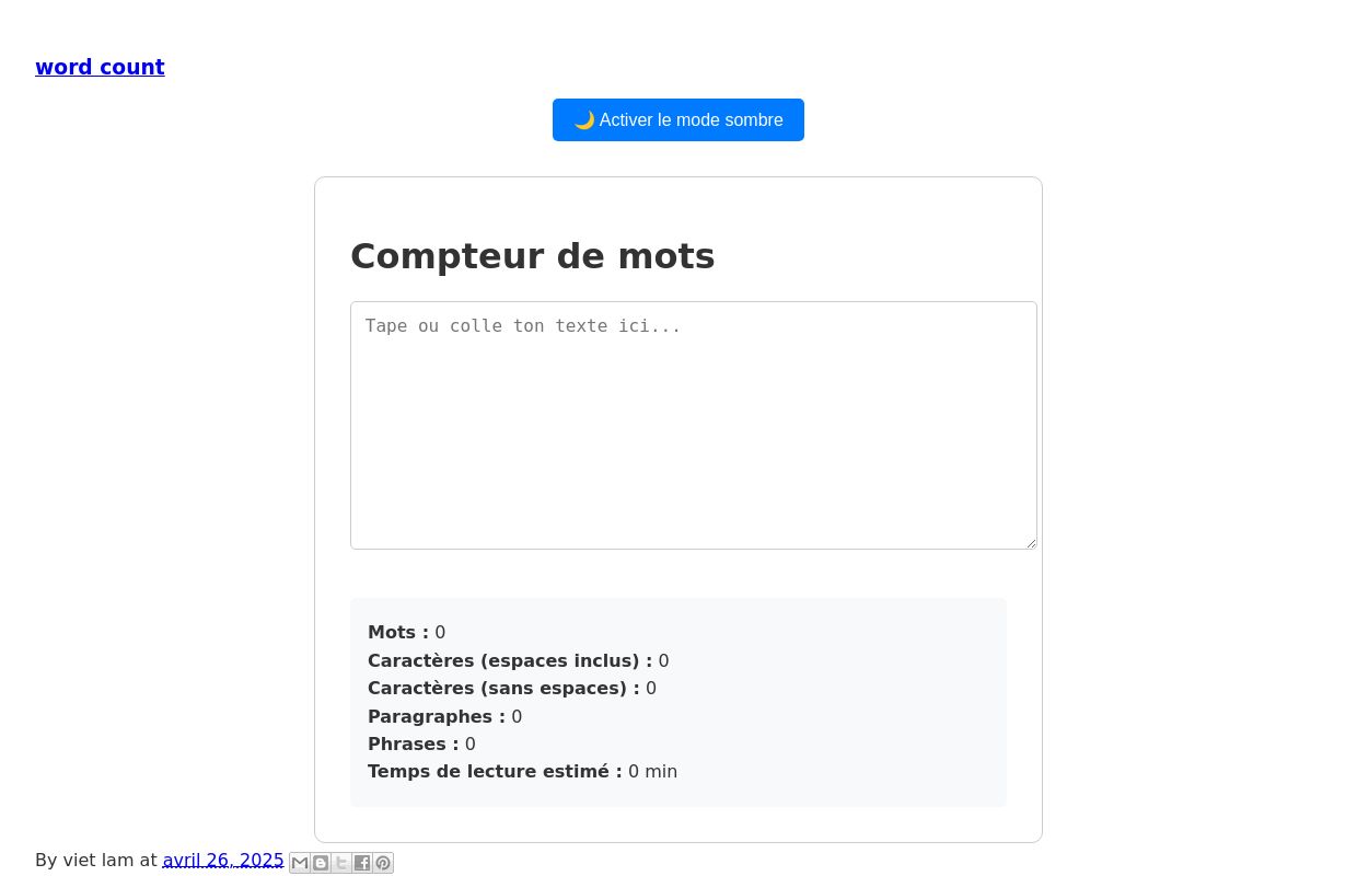 Compteur de mots – CountTheseWords