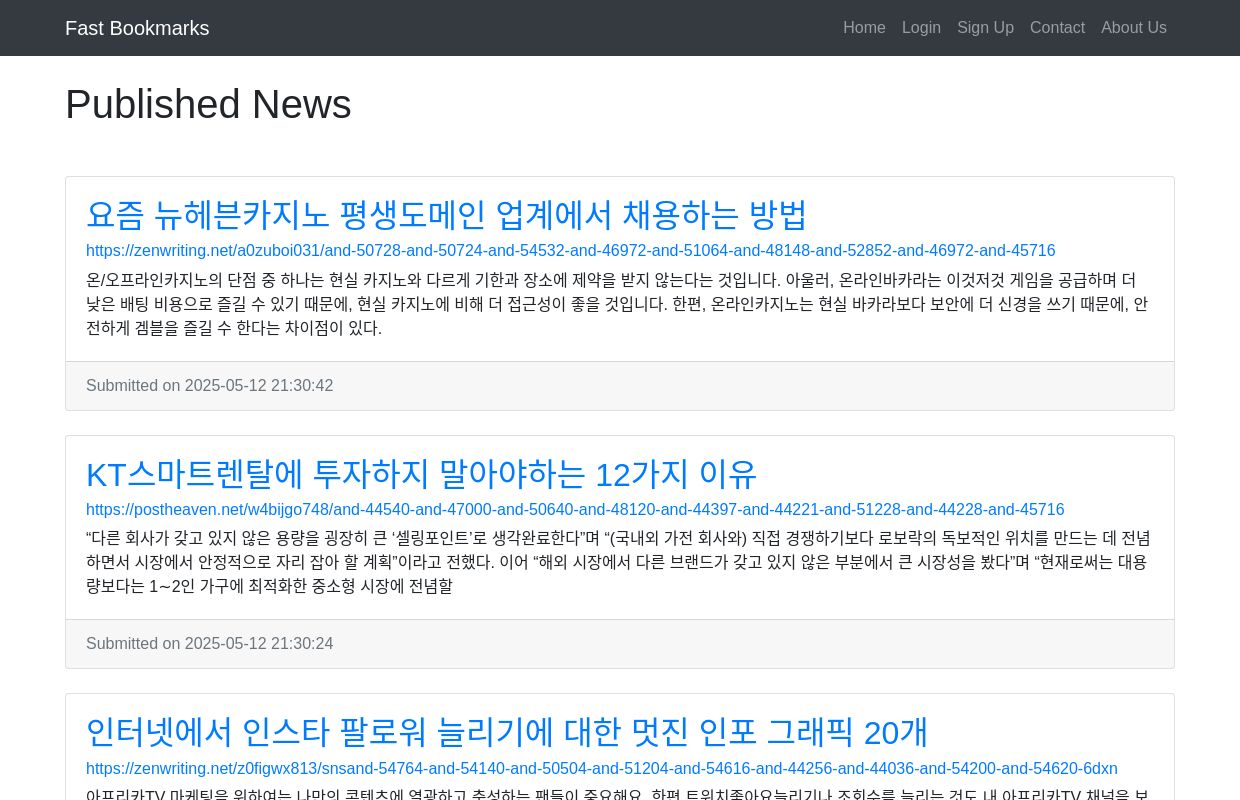 Published News | Fast Bookmarks