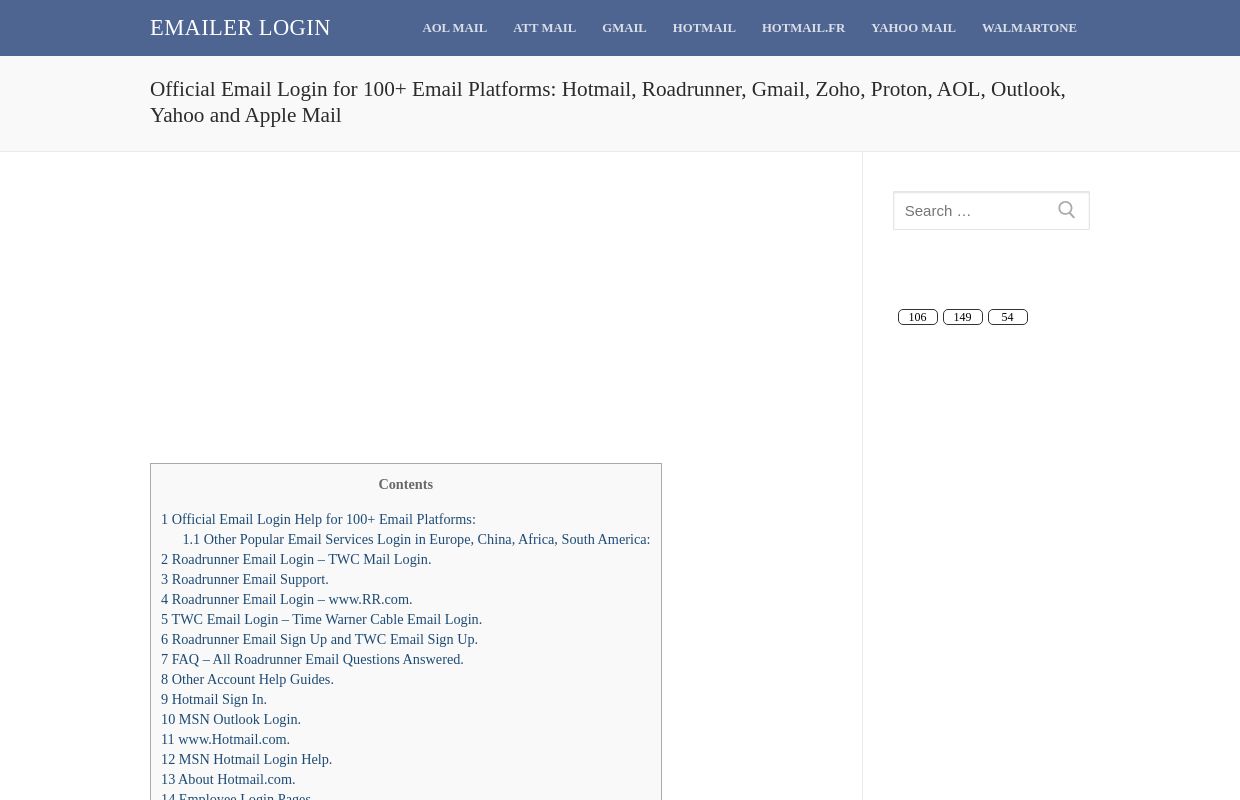 Official Email Login for 100+ Email Platforms: Hotmail, Roadrunner www.rr.com, Gmail, Zoho, Proton, AOL Login, Outlook, Yahoo and Apple Mail Login