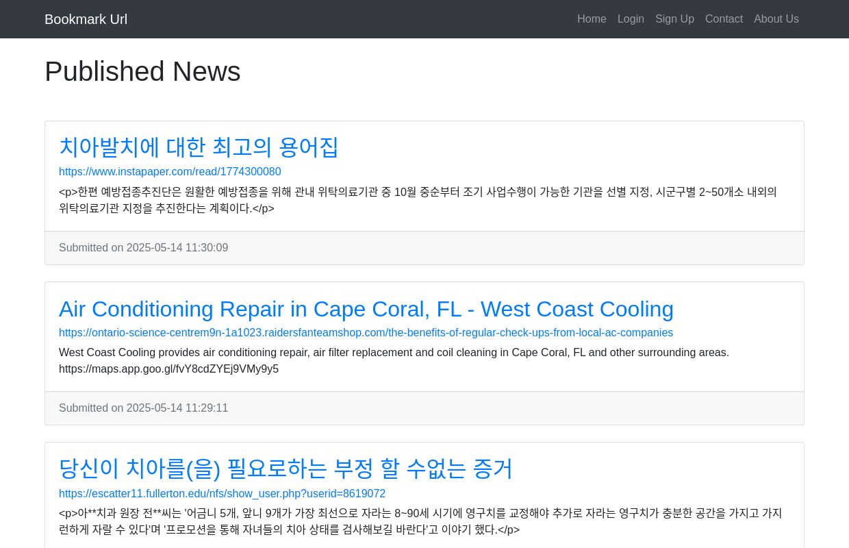 Published News | Bookmark Url