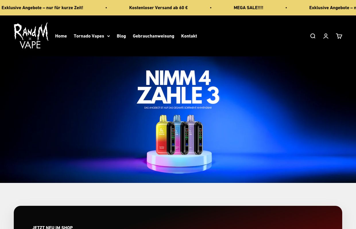 RandM Tornado Vape - Offizieller Store
