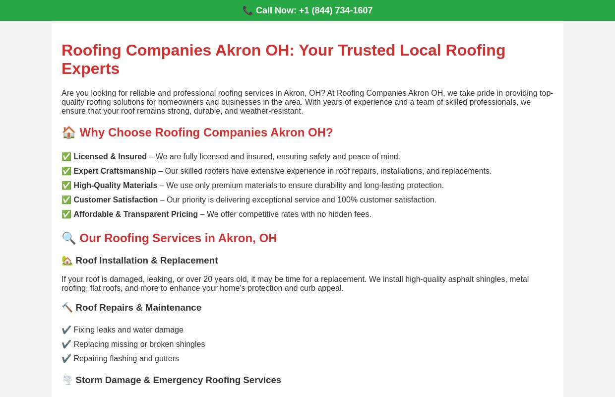 Roofing Companies Akron OH
